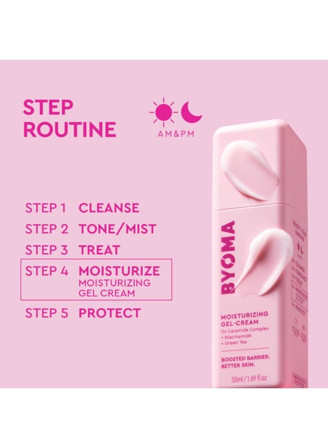 BYOMA Moisturising Gel Cream (50ml) Lightweight Oil Free Daily Moisturiser with Barrier Repair, Niacinamide and Green Tea, for All Skin Types - Alcohol Free, Vegan - Image 4